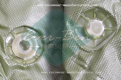 China green rain poncho button